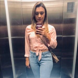 Polka Dots Cropped Long Sleeve